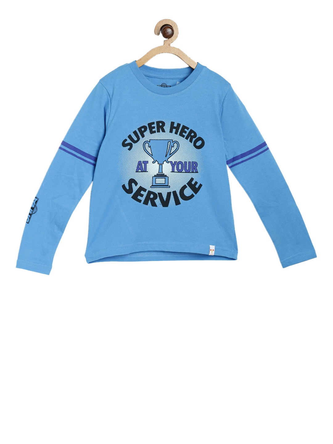 

toothless Boys Blue Shiva Printed Round Neck Pure Cotton T-Shirt