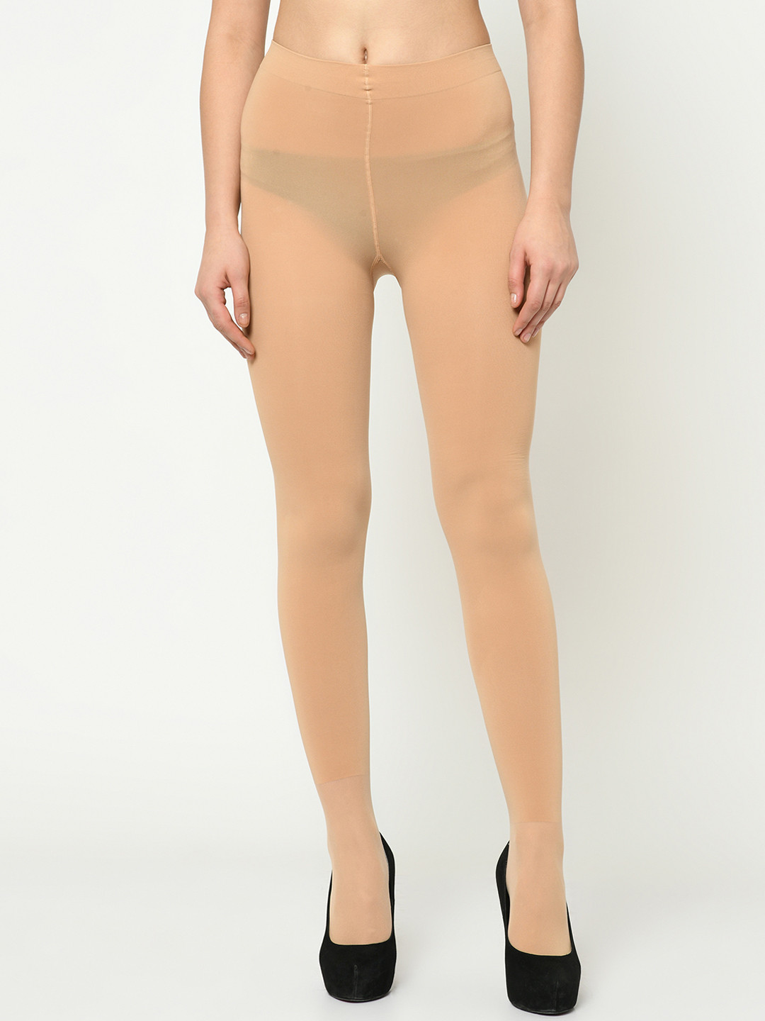 

Da Intimo Women Beige Solid Semi-Sheer High Rise Pantyhose Stockings