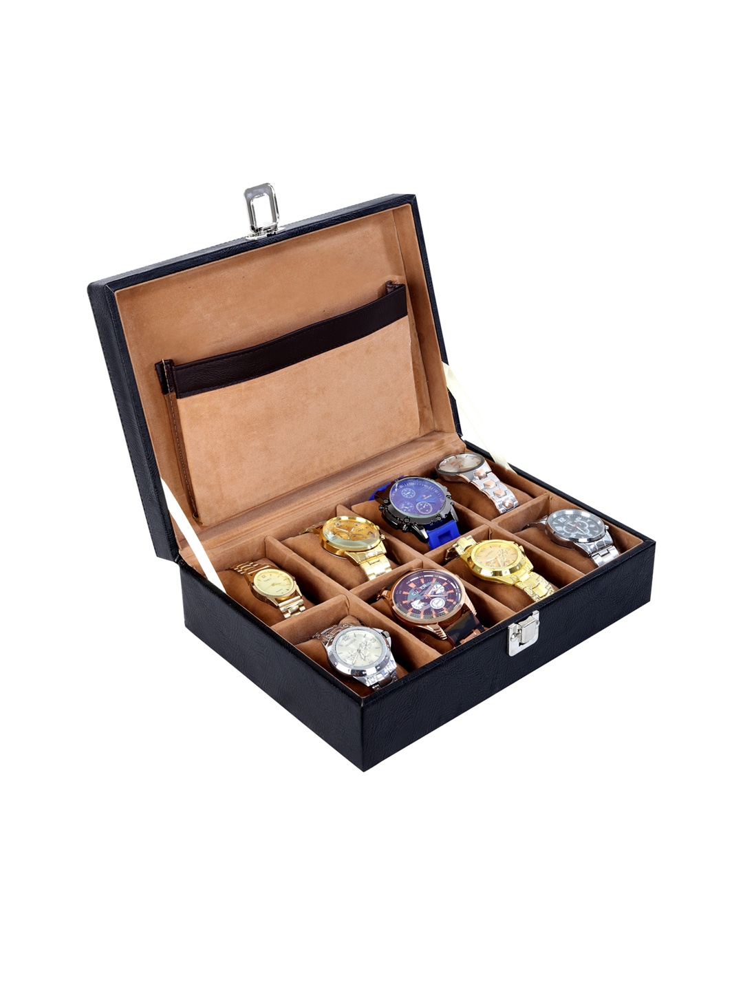 

Leather World Unisex 8 Slots Black Watch Organiser Box