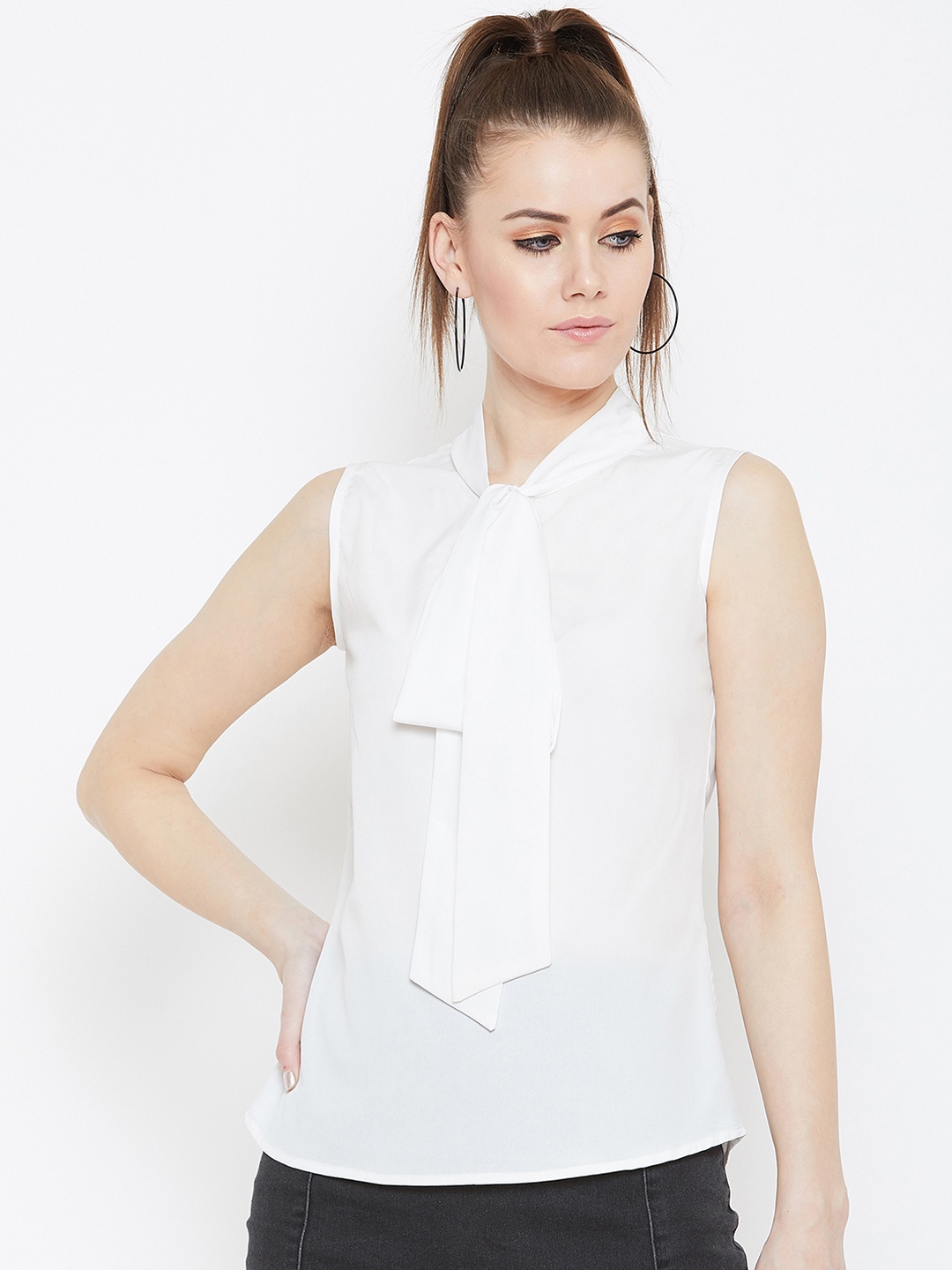 Berrylush Women White Solid Top
