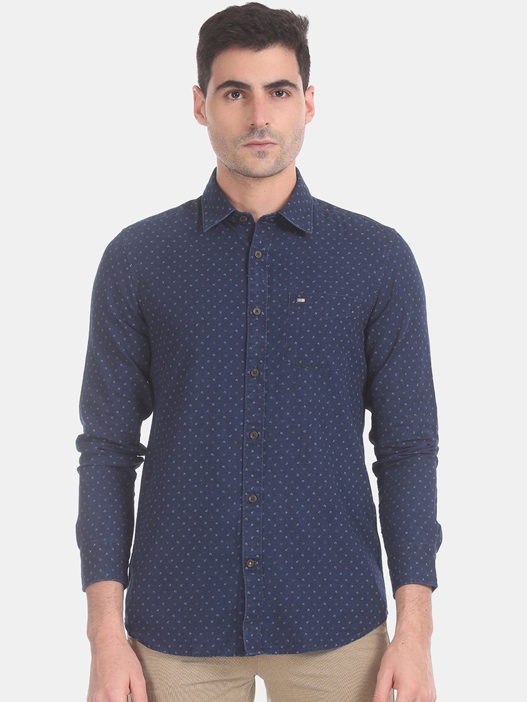 

Arrow Men Blue Slim Fit Printed Casual Shirt