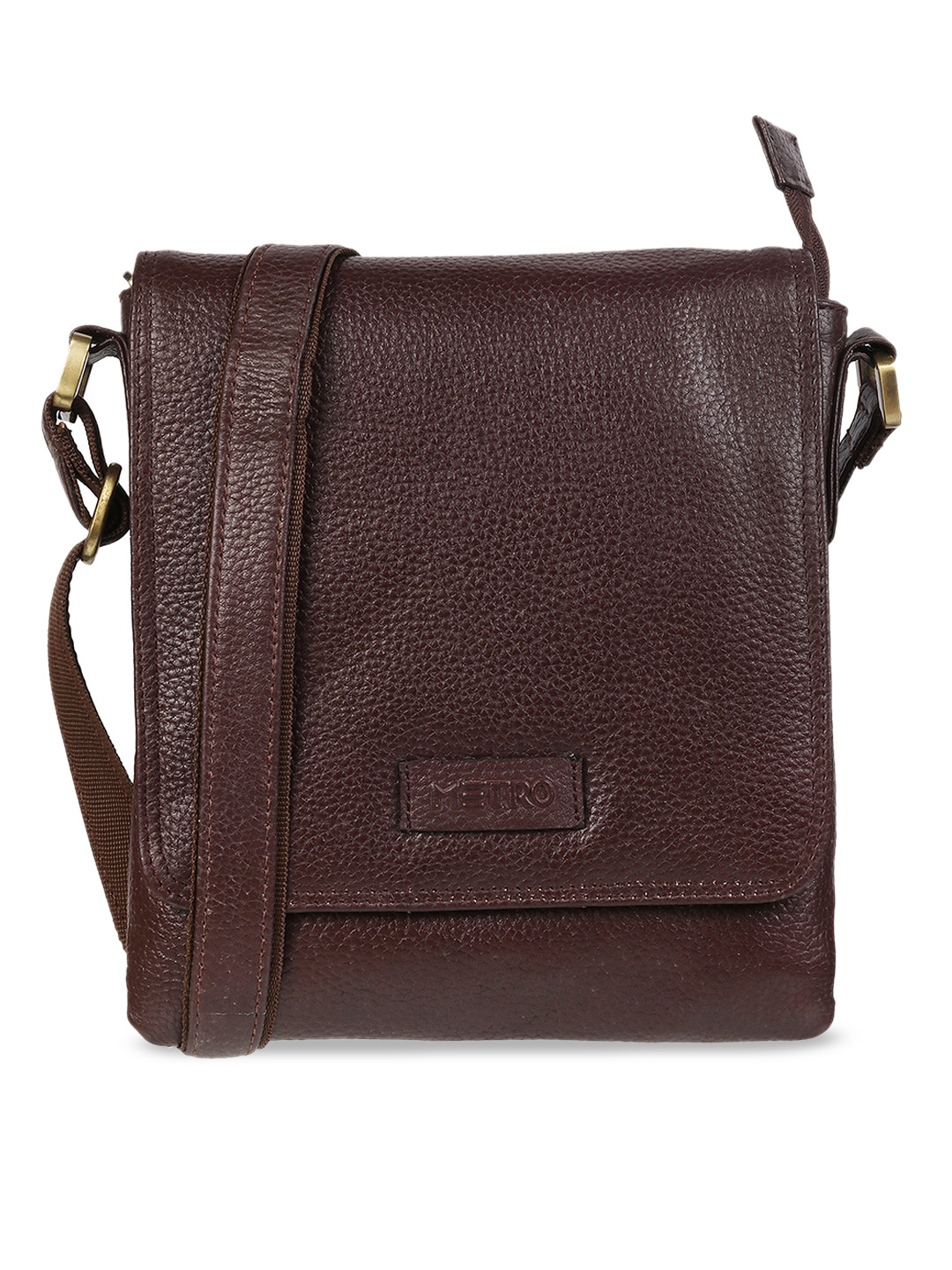 

Metro Brown Textured Leather Sling Bag