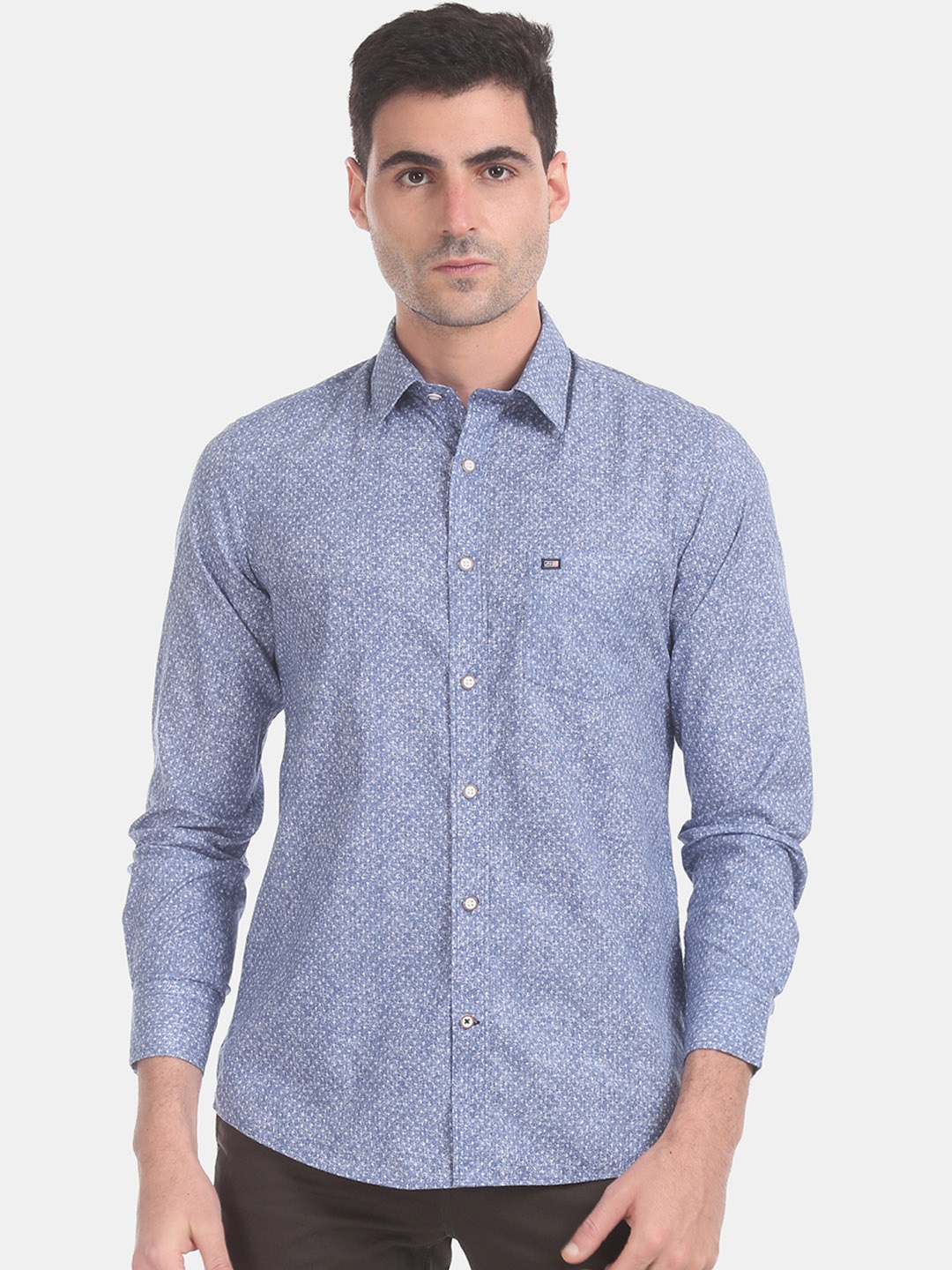 

Arrow Men Blue & White Slim Fit Printed Casual Shirt