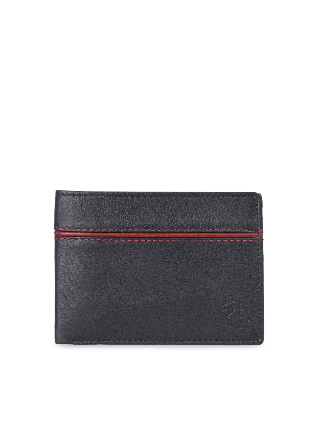 

Kara Men Black Leather Solid Two Fold Wallet