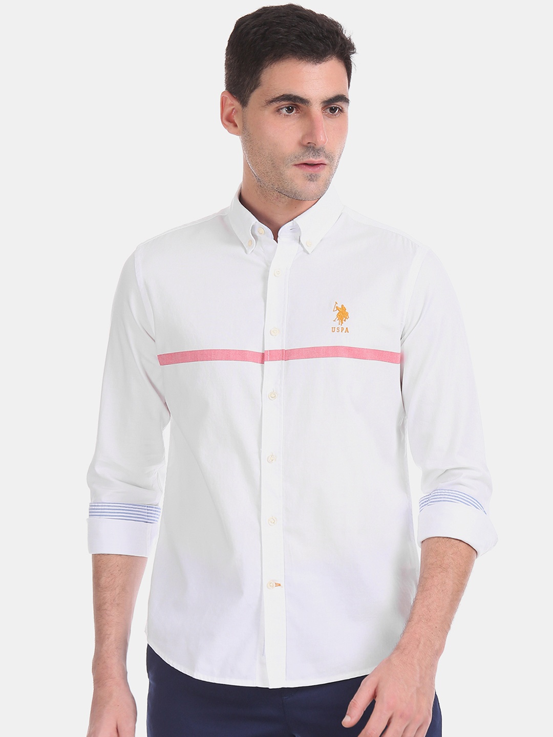 

U.S. Polo Assn. Men White Regular Fit Solid Casual Shirt