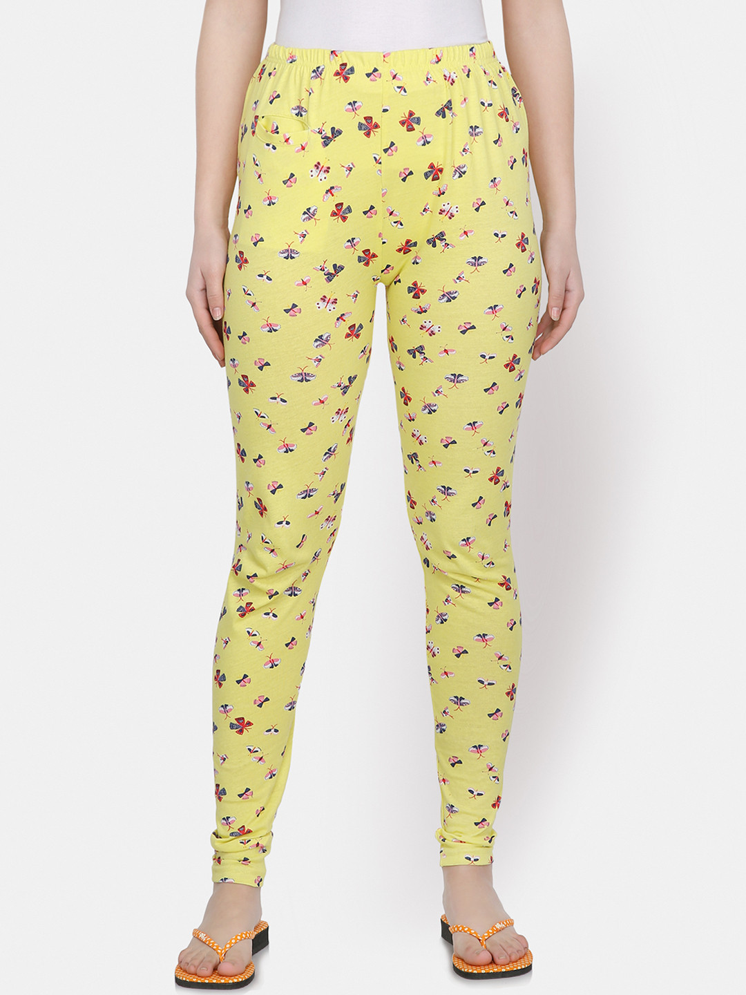 

Yaadleen Women Yellow & Grey Printed Ankle-Length Leggings