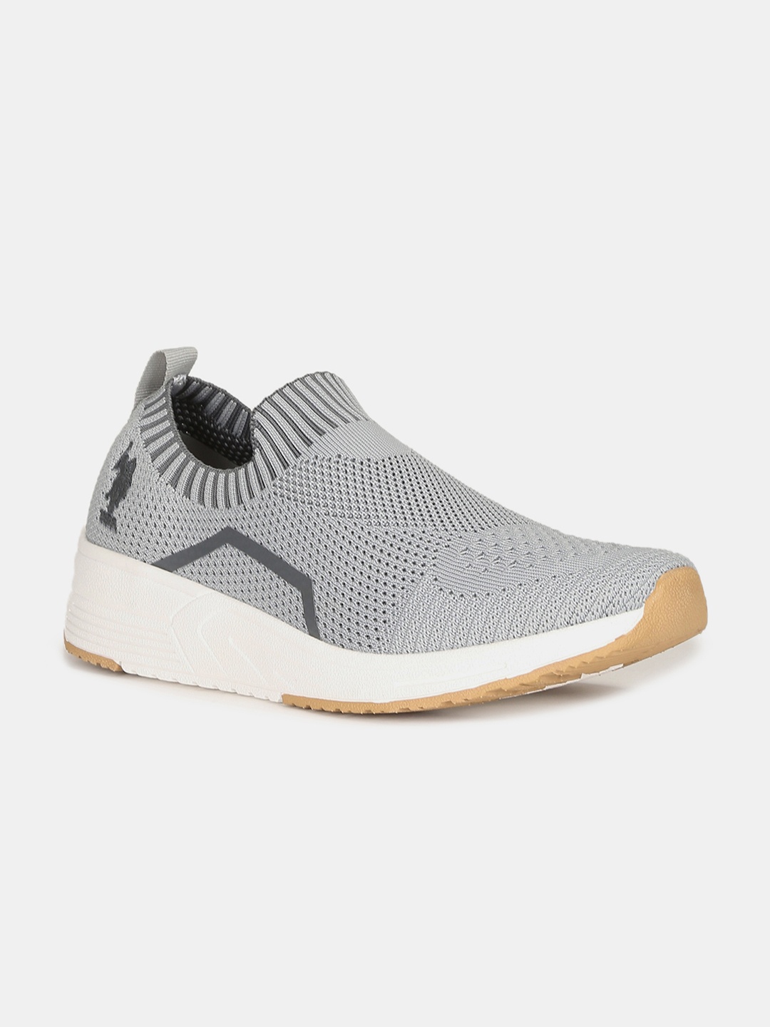 

U.S. Polo Assn. Men Grey Woven Design Slip-On Sneakers