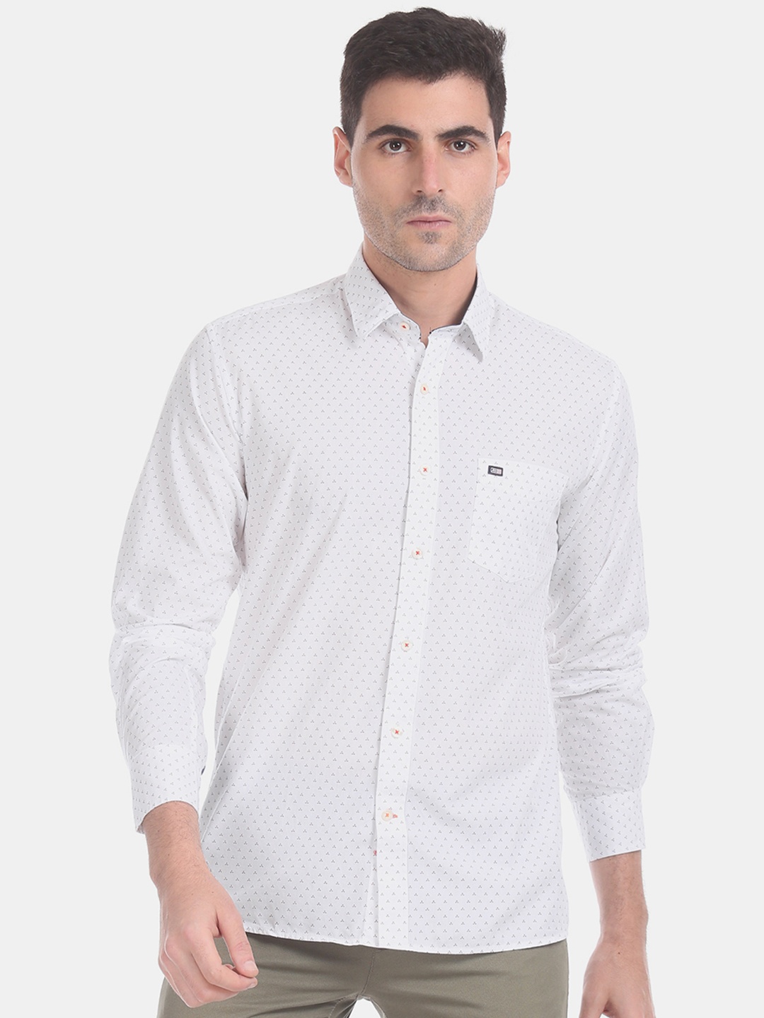 

Arrow Sport Men Off-White & Grey Regular Fit Printed Casual Shirt