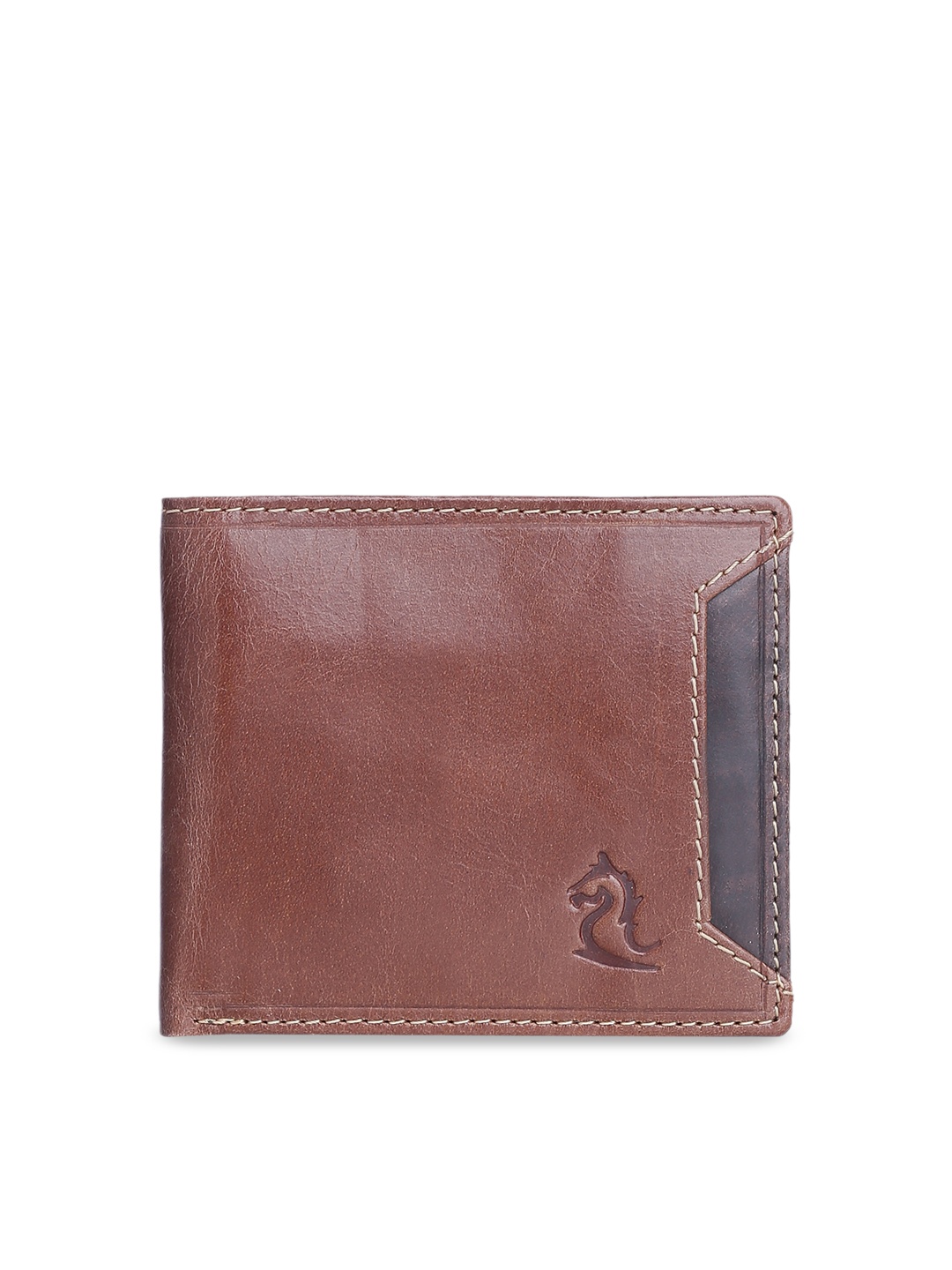 

Kara Men Brown Leather Solid Two Fold Wallet