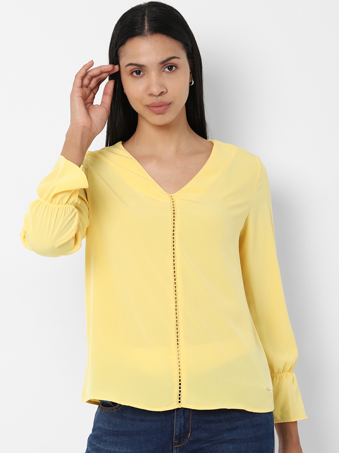 

Allen Solly Woman Yellow Solid Top