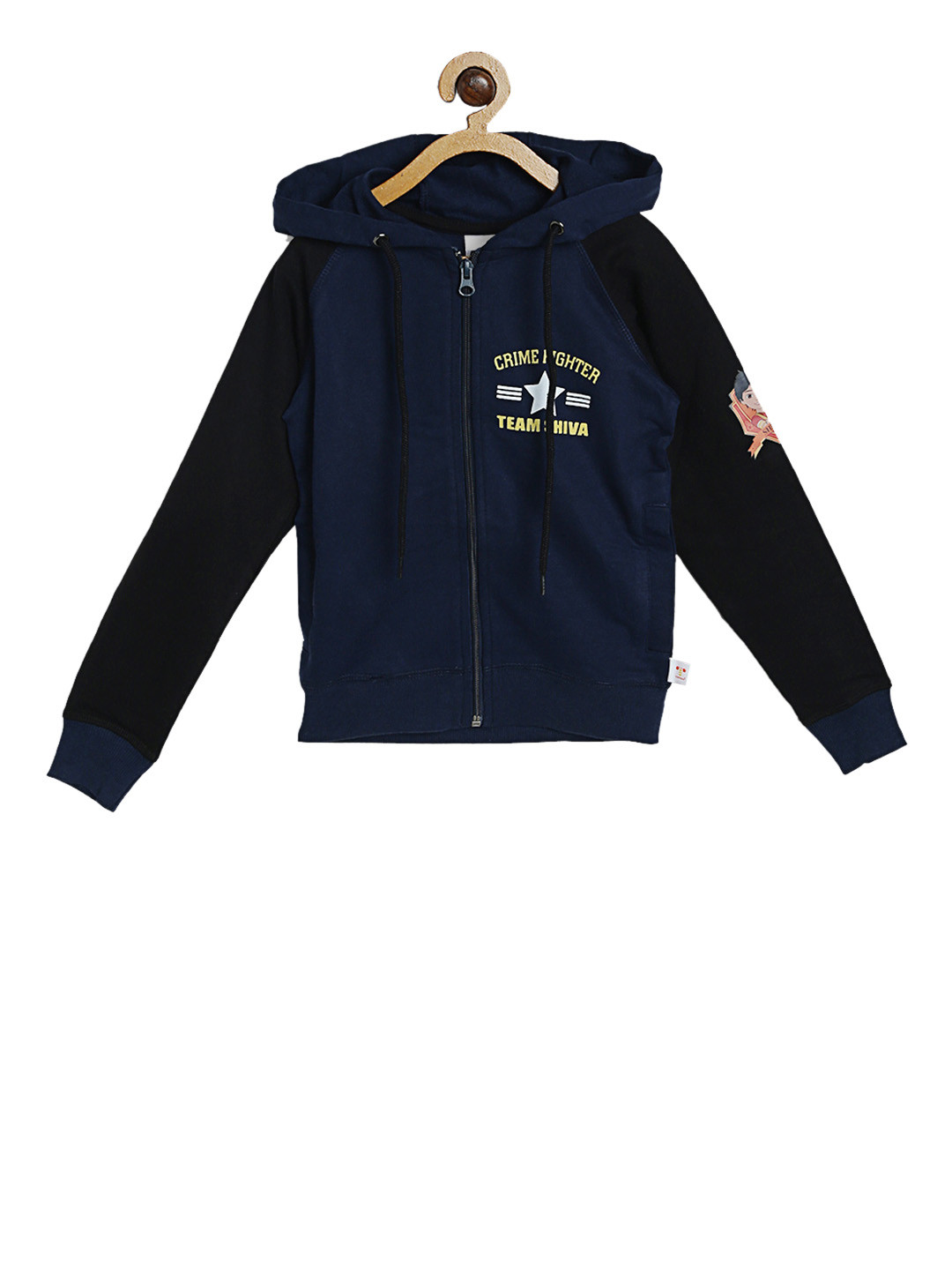 

Shiva Boys Navy Blue Printed Hooded Sweatshirt