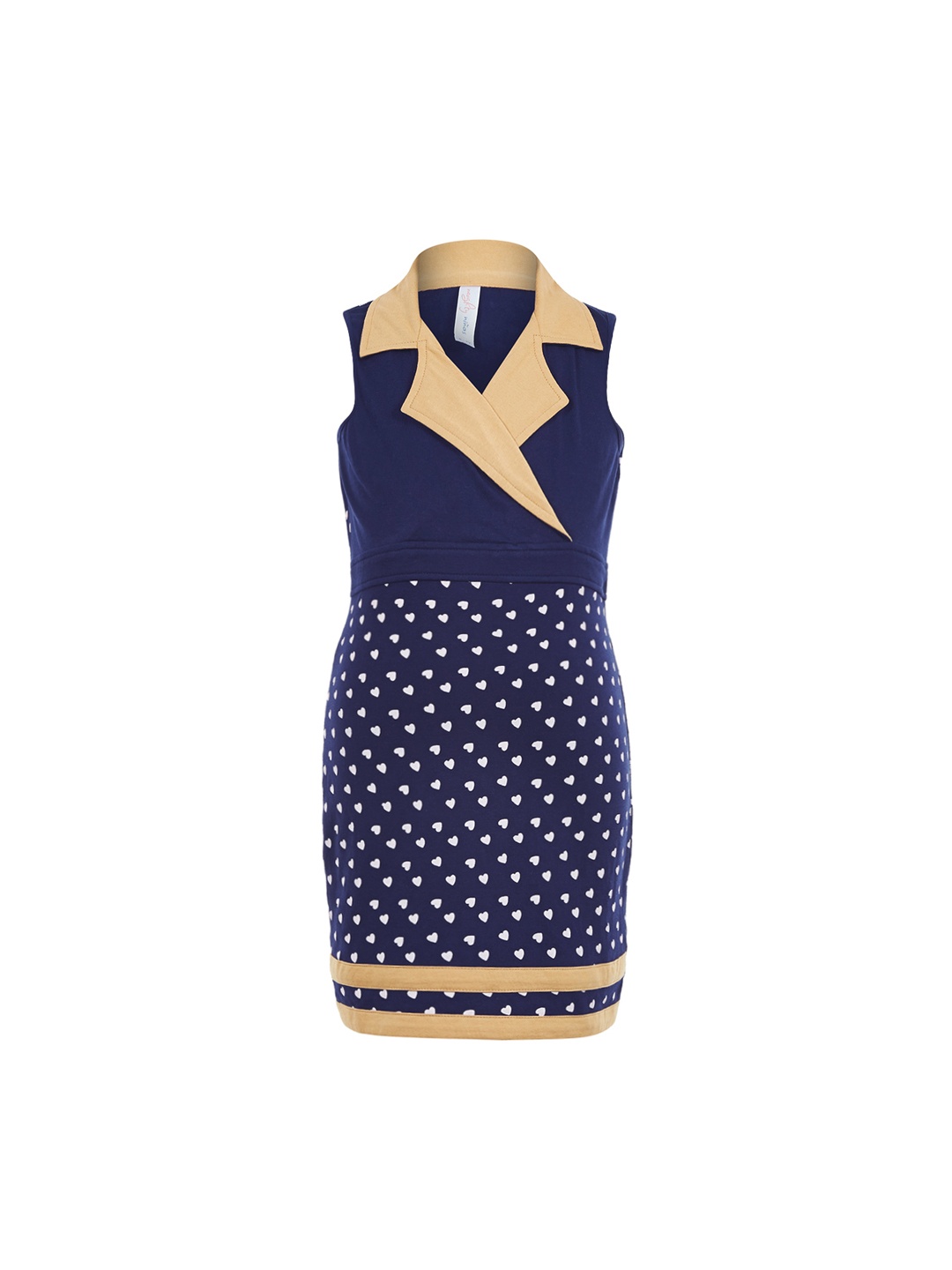

naughty ninos Girls Navy Blue Heart Printed Wrap Dress