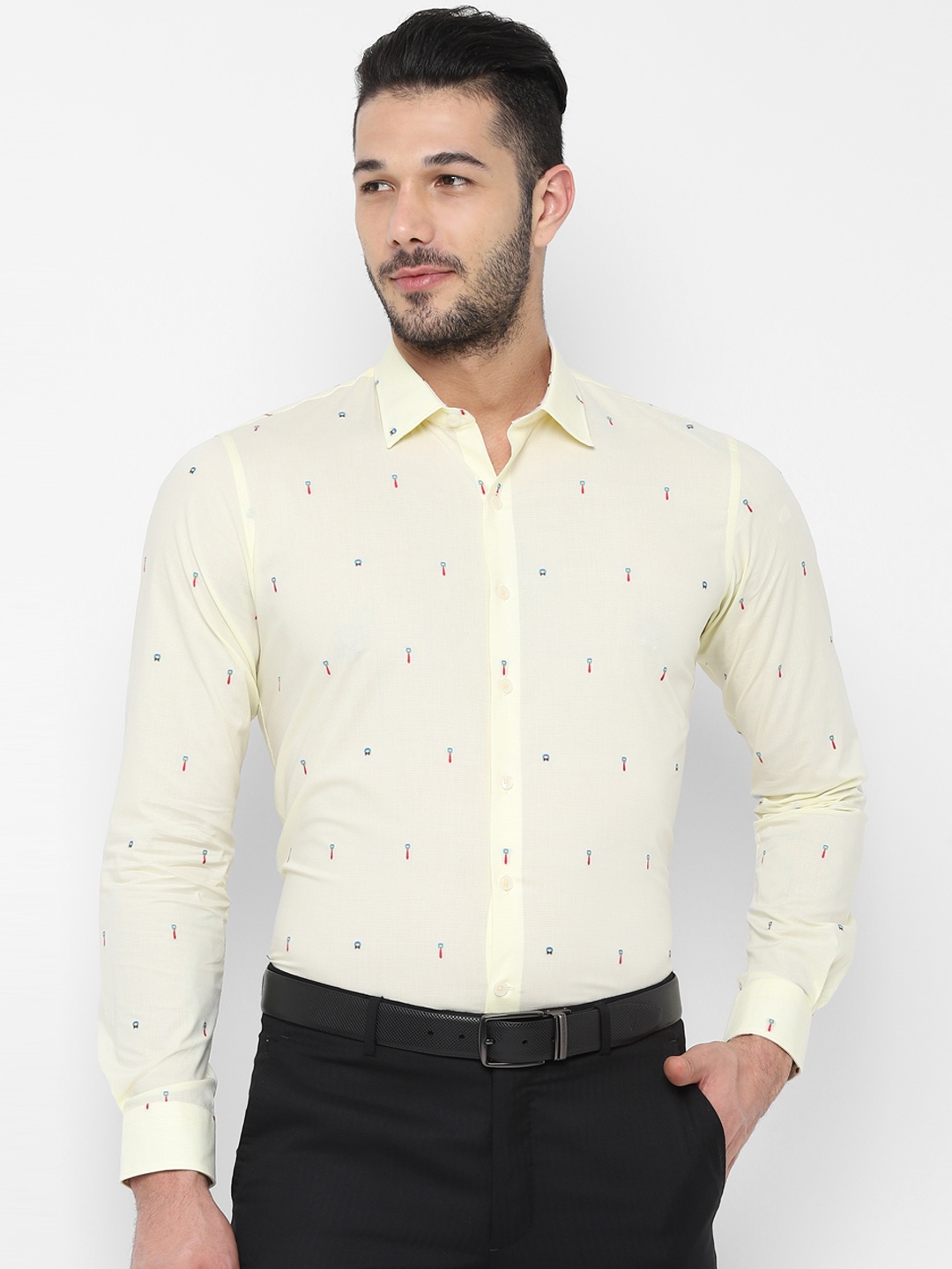 

SIMON CARTER LONDON Men Yellow Regular Fit Printed Formal Shirt