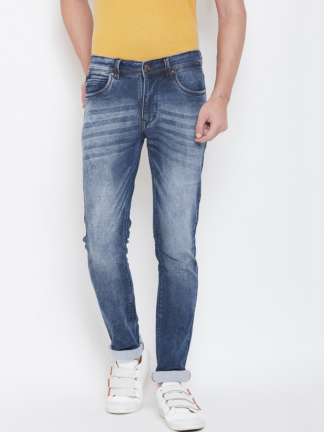 Duke Men Blue Regular Fit Mid-Rise Clean Look Stretchable Jeans