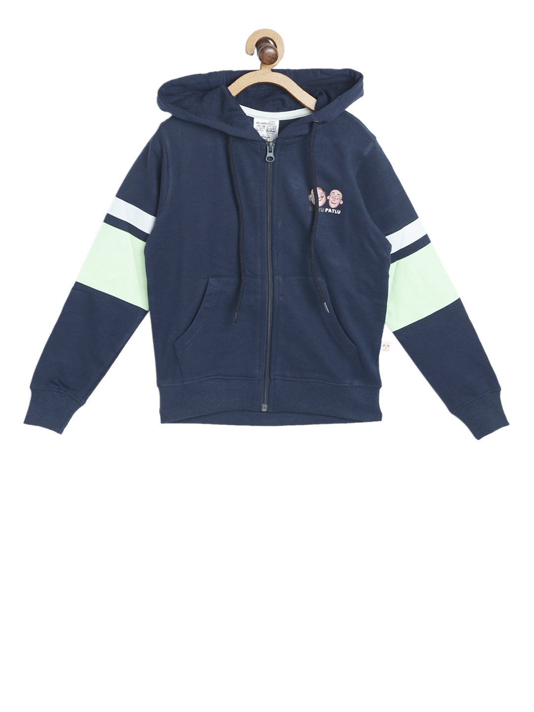 

toothless Boys Teal Blue Motu Patlu Solid Hooded Sweatshirt