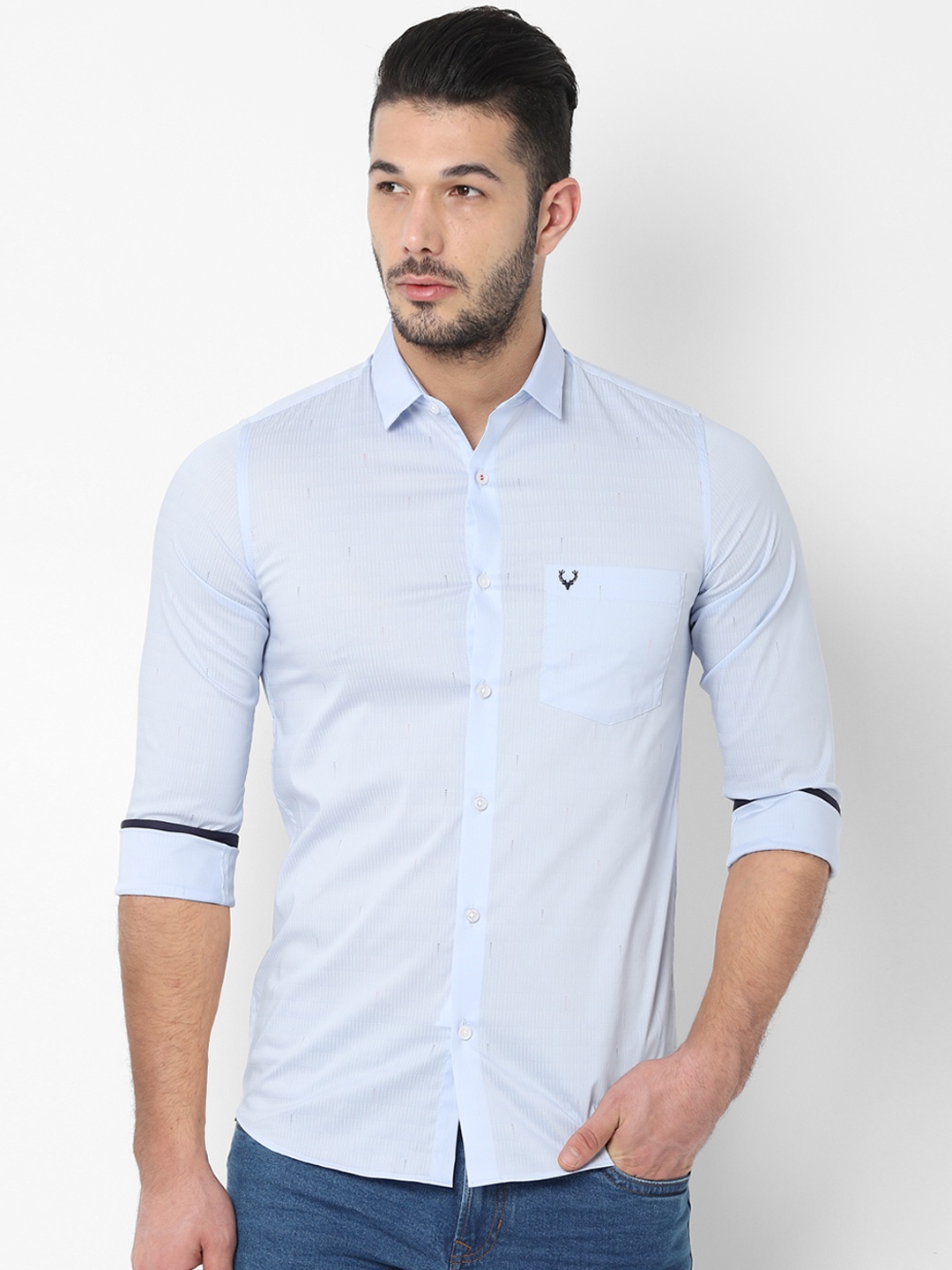 

Allen Solly Men Blue Slim Fit Printed Casual Shirt