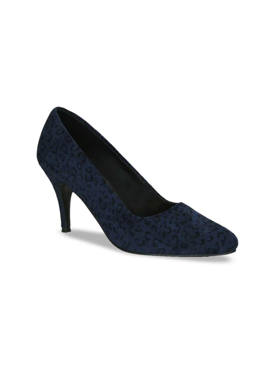 

Get Glamr Women Navy Blue Animal Printed Pumps