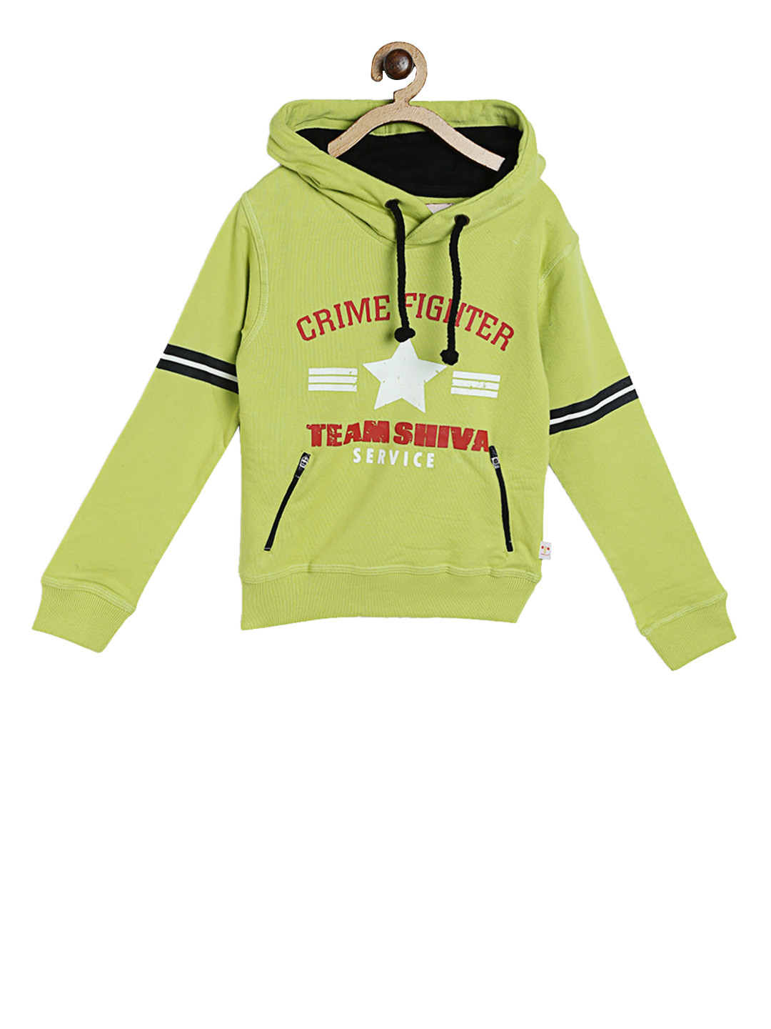 

Shiva Boys Green & Red Printed Hooded Sweatshirt