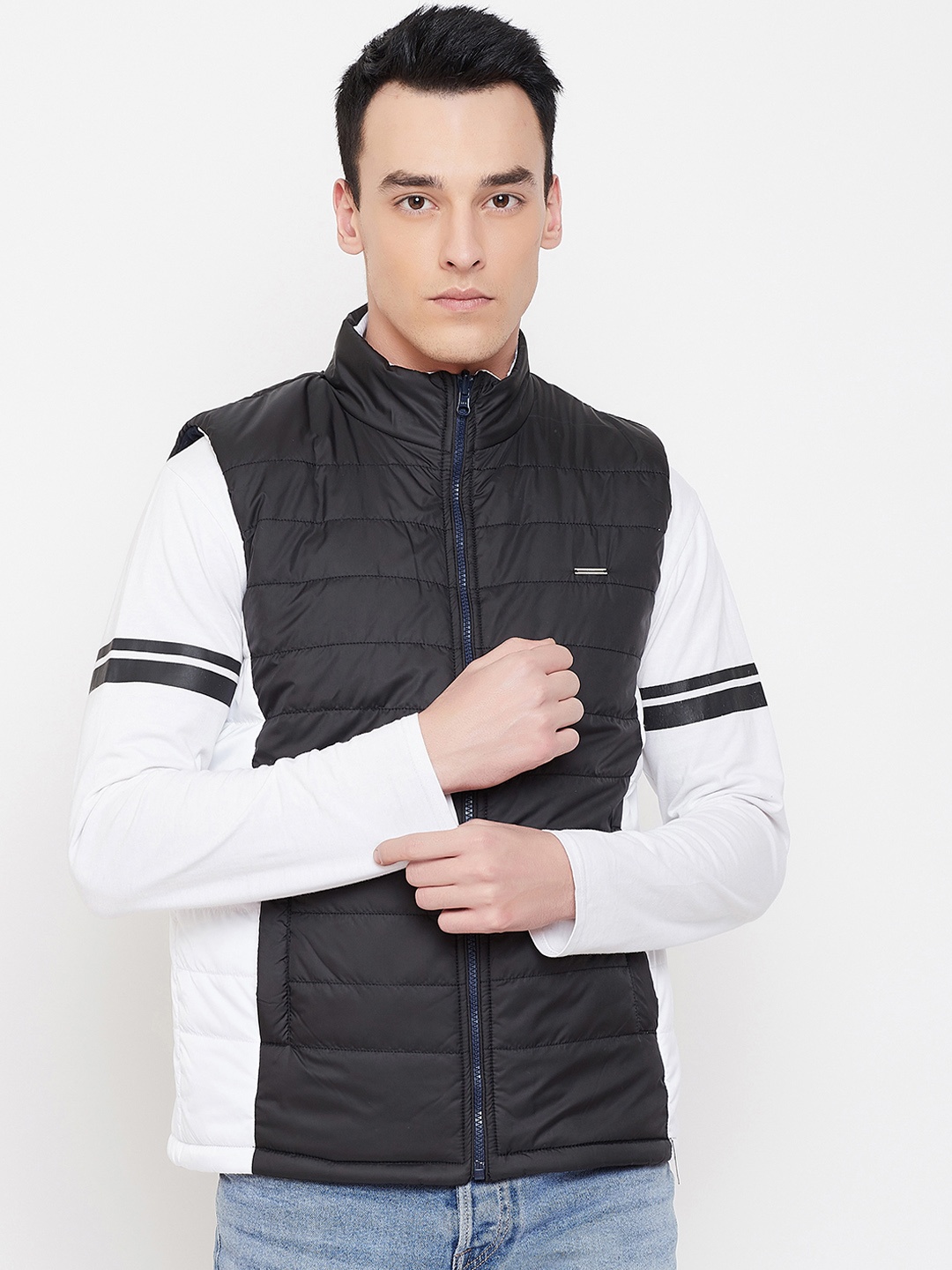 Duke Men Black Solid Padded Jacket
