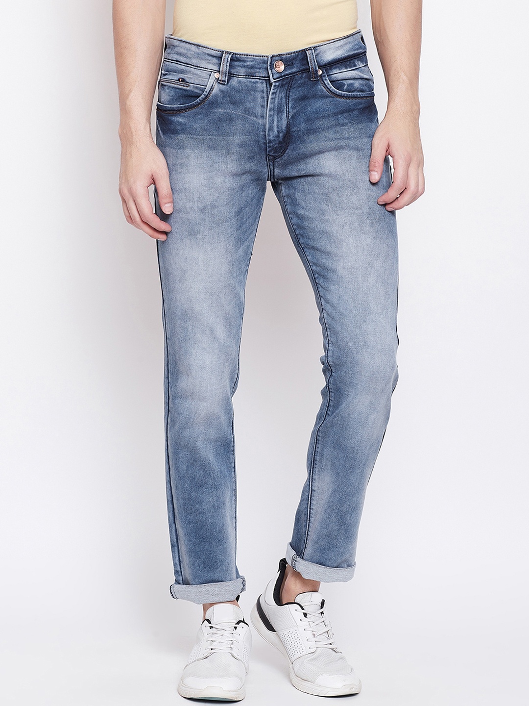 Duke Men Blue Regular Fit Mid-Rise Clean Look Stretchable Jeans