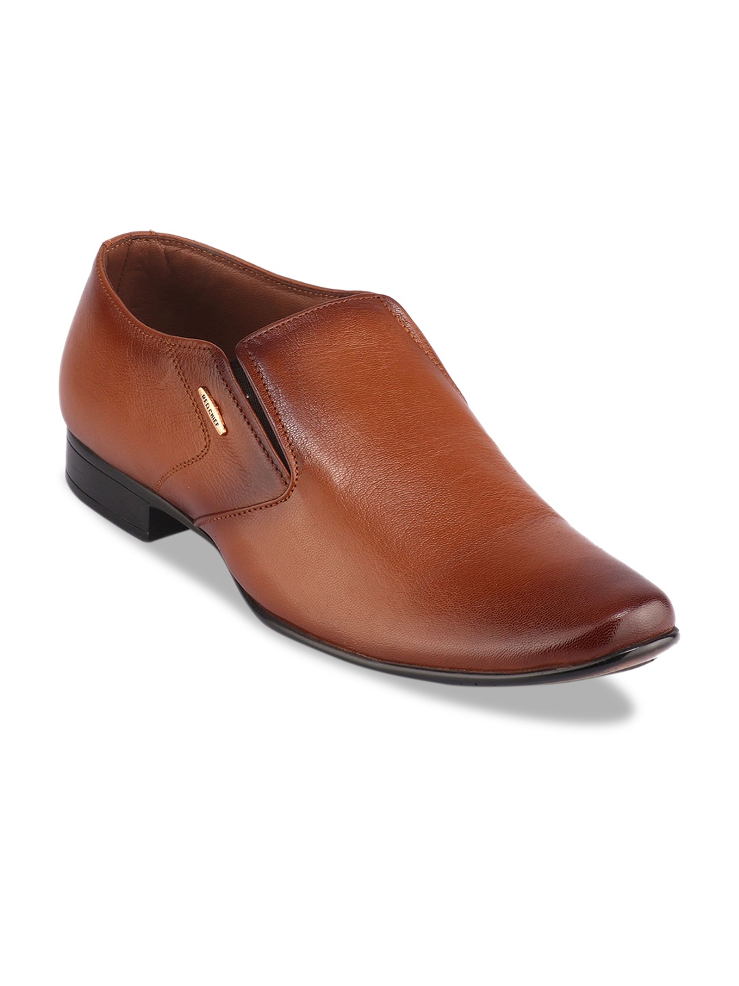 

Red Chief Men Tan Brown Solid Leather Formal Slip-Ons