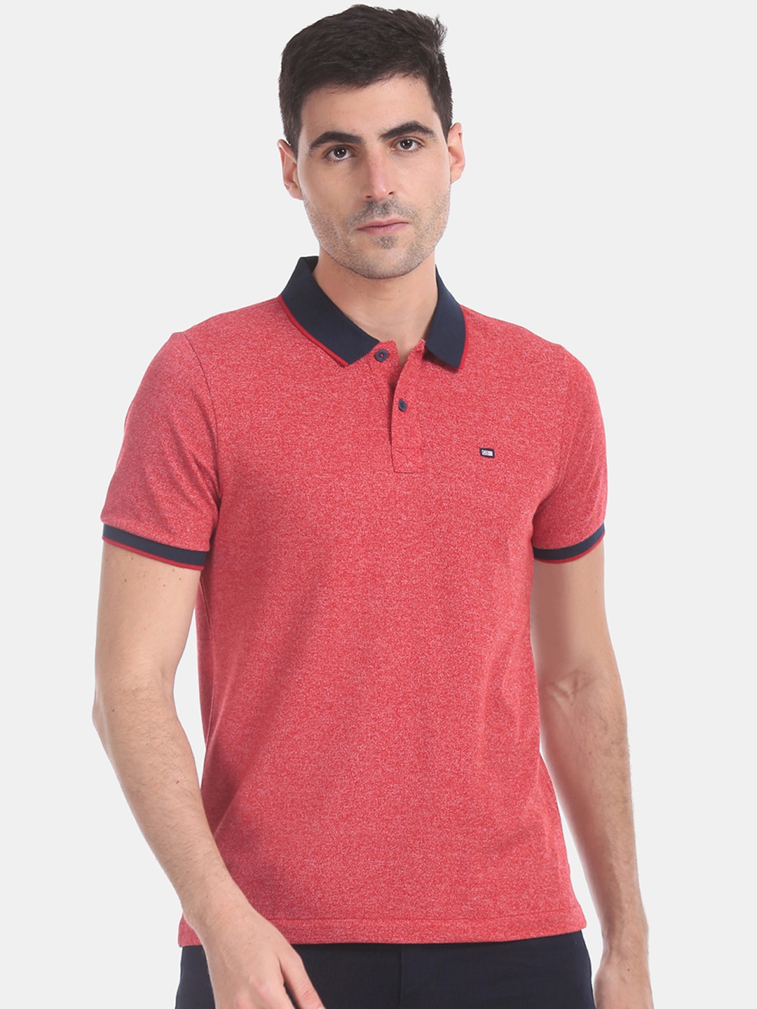 

Arrow Men Red Solid Polo Collar Pure Cotton T-shirt