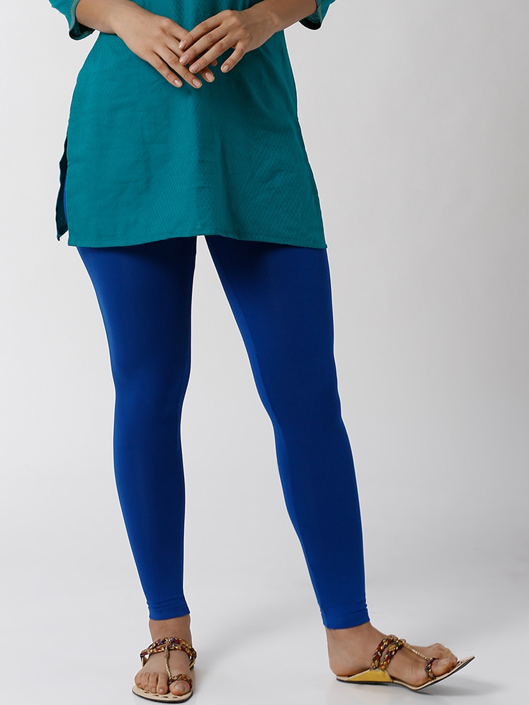 

De Moza Women Blue Solid Ankle-Length Leggings