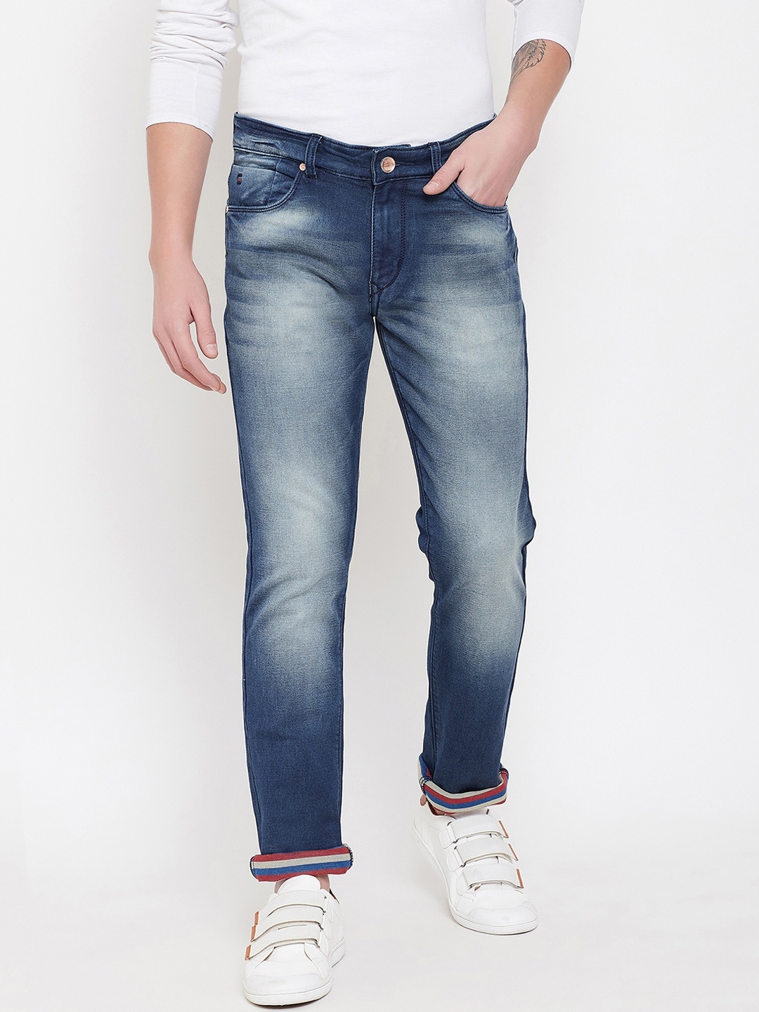 

Duke Men Regular Fit Mid-Rise Clean Look Stretchable Jeans, Blue