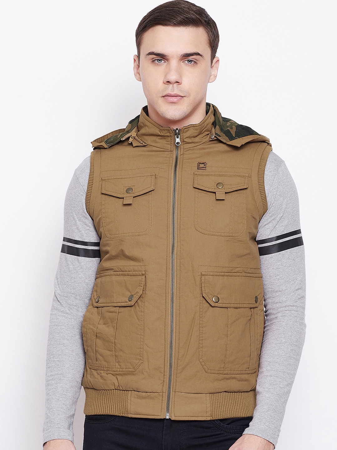 

Duke Men Brown Solid Bomber Jacket