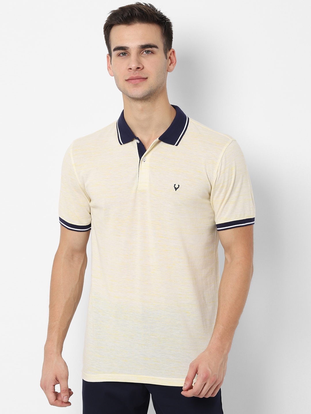 

Allen Solly Men Yellow Printed Polo Collar T-shirt