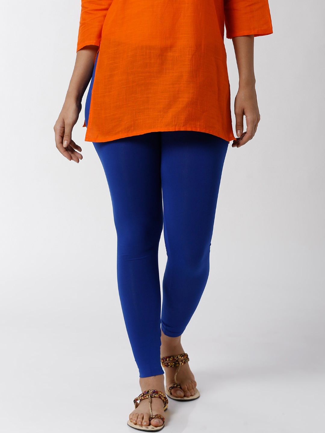 

De Moza Women Blue Solid Ankle-Length Leggings