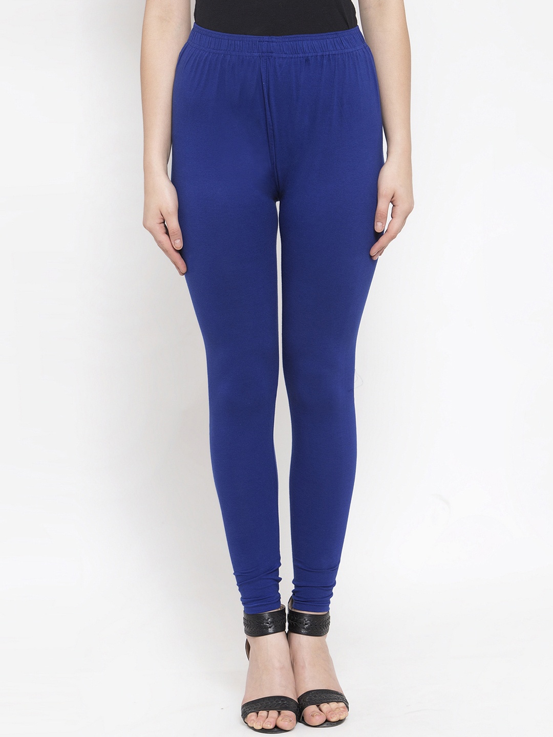 

TAG 7 Women Blue Solid Churidar -Length Leggings