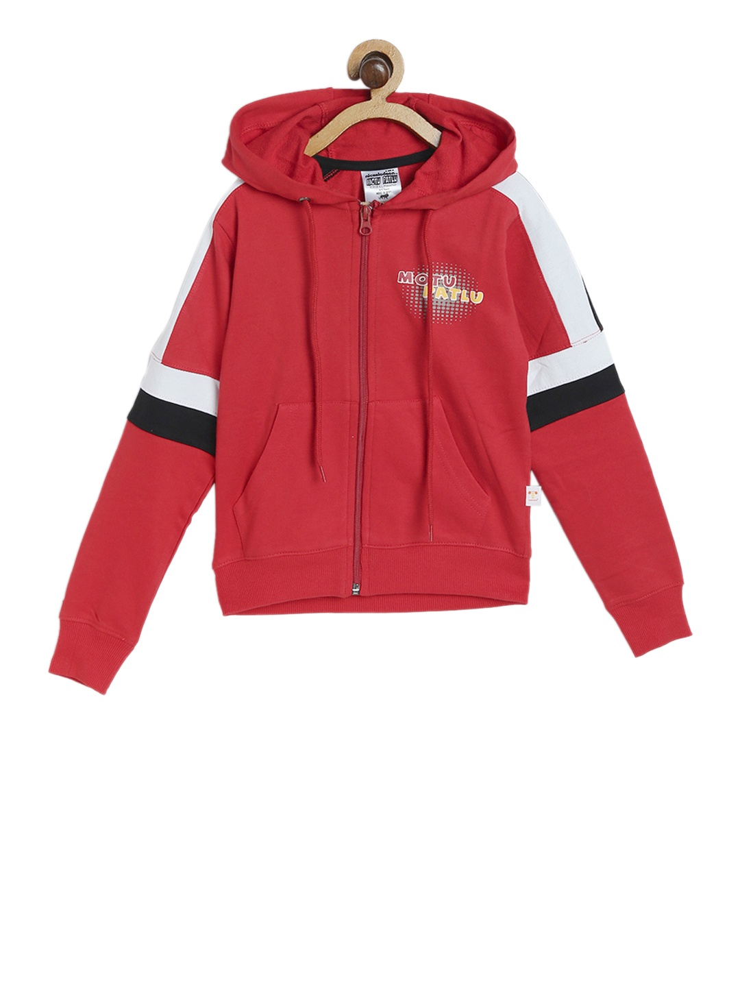 

toothless Boys Red Motu Patlu Red Solid Hooded Sweatshirt