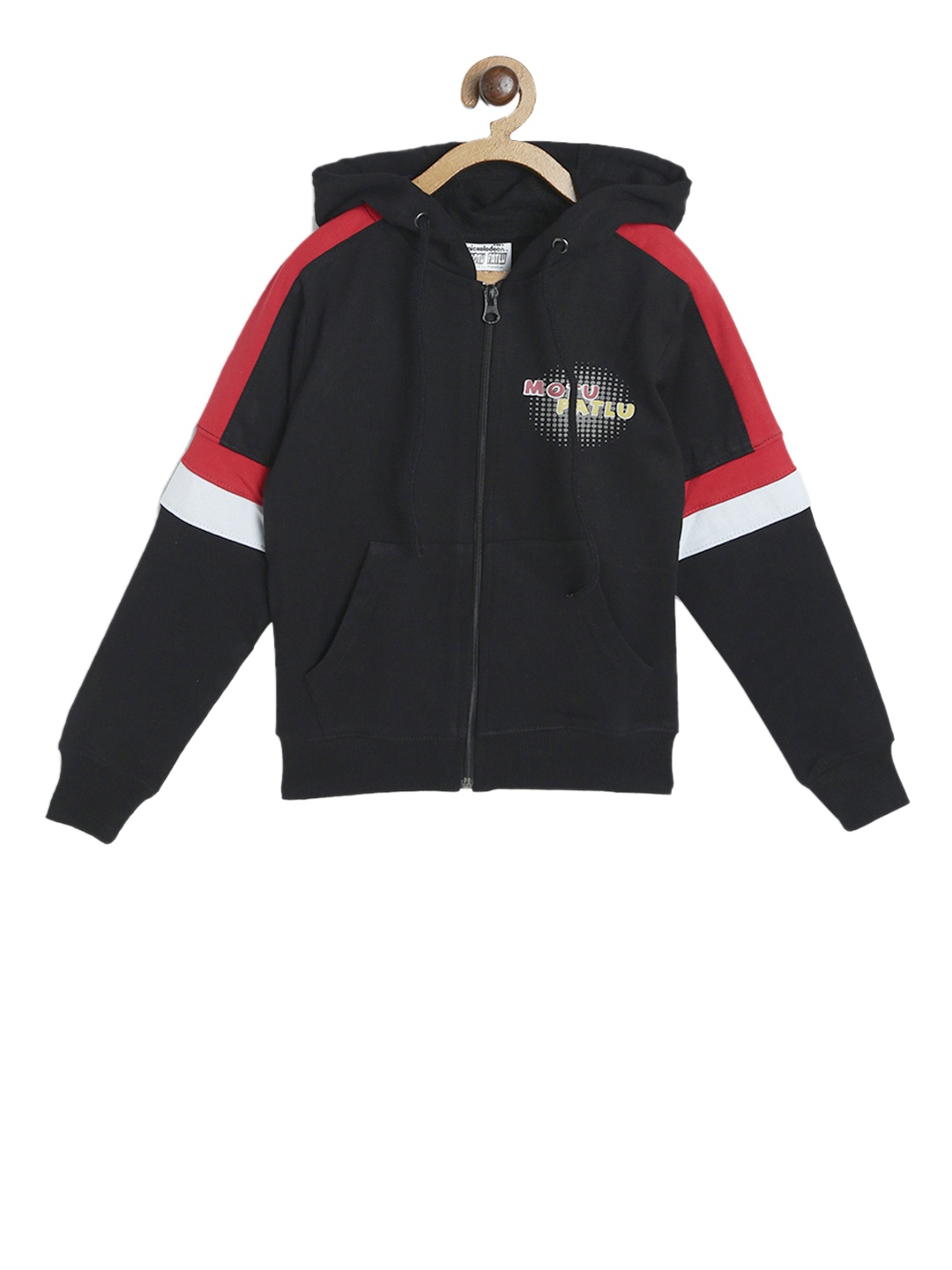 

toothless Boys Black Motu Patlu Solid Hooded Sweatshirt