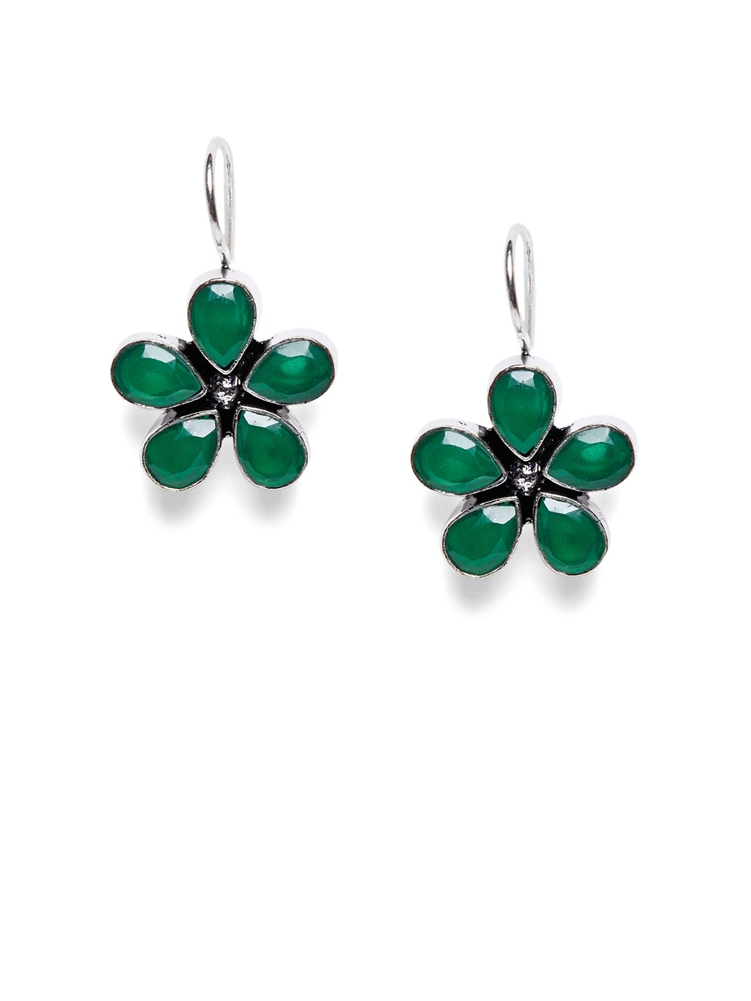 

Bamboo Tree Jewels Green Floral Drop Earrings