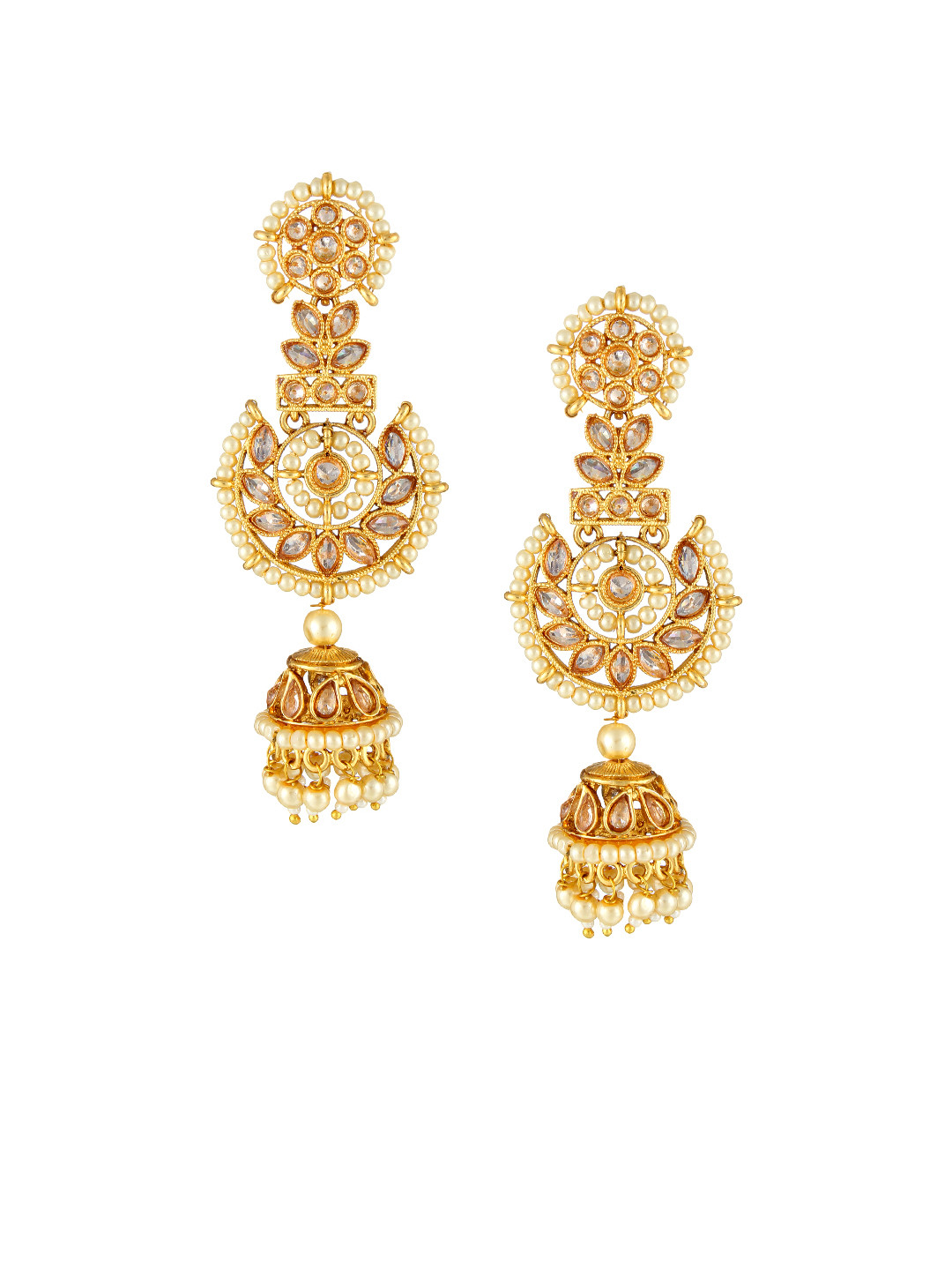 

Adwitiya Gold-Plated Dome Shaped Jhumkas