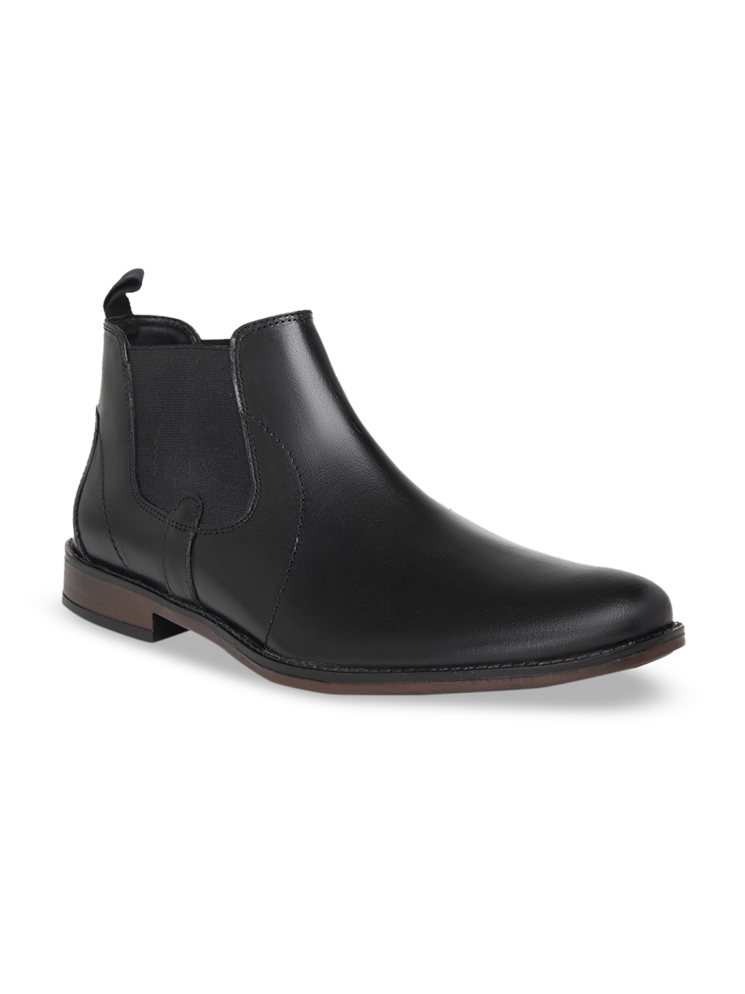 

NOBLE CURVE Men Black Leather Flat Boots