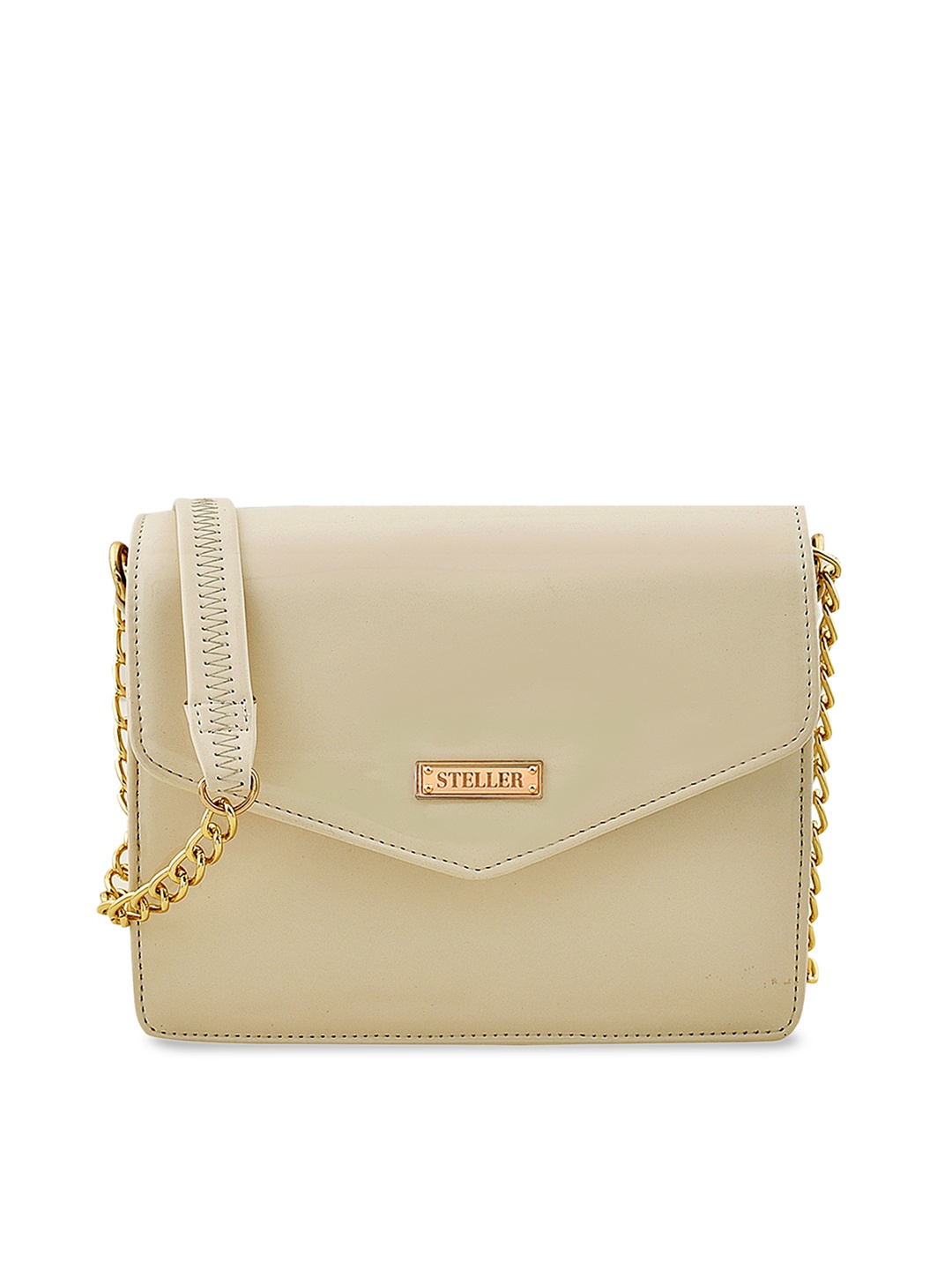 STELLER Cream-Coloured Solid Sling Bag