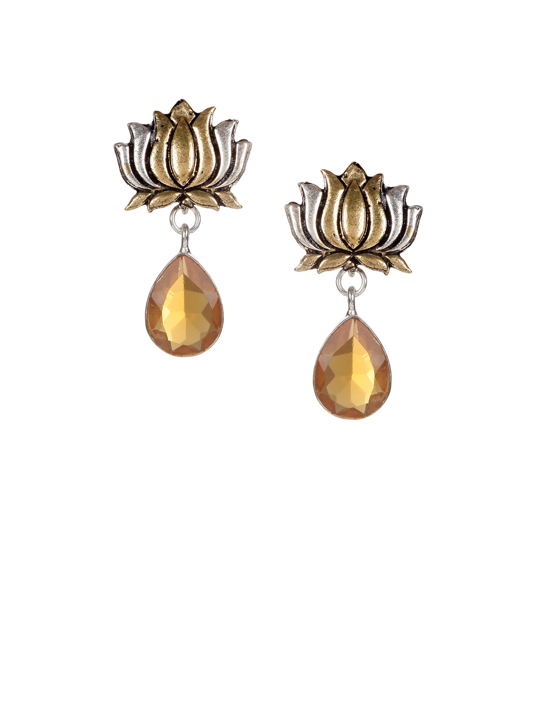 

Bamboo Tree Jewels Yellow Floral Handcrafted Drop Earrings