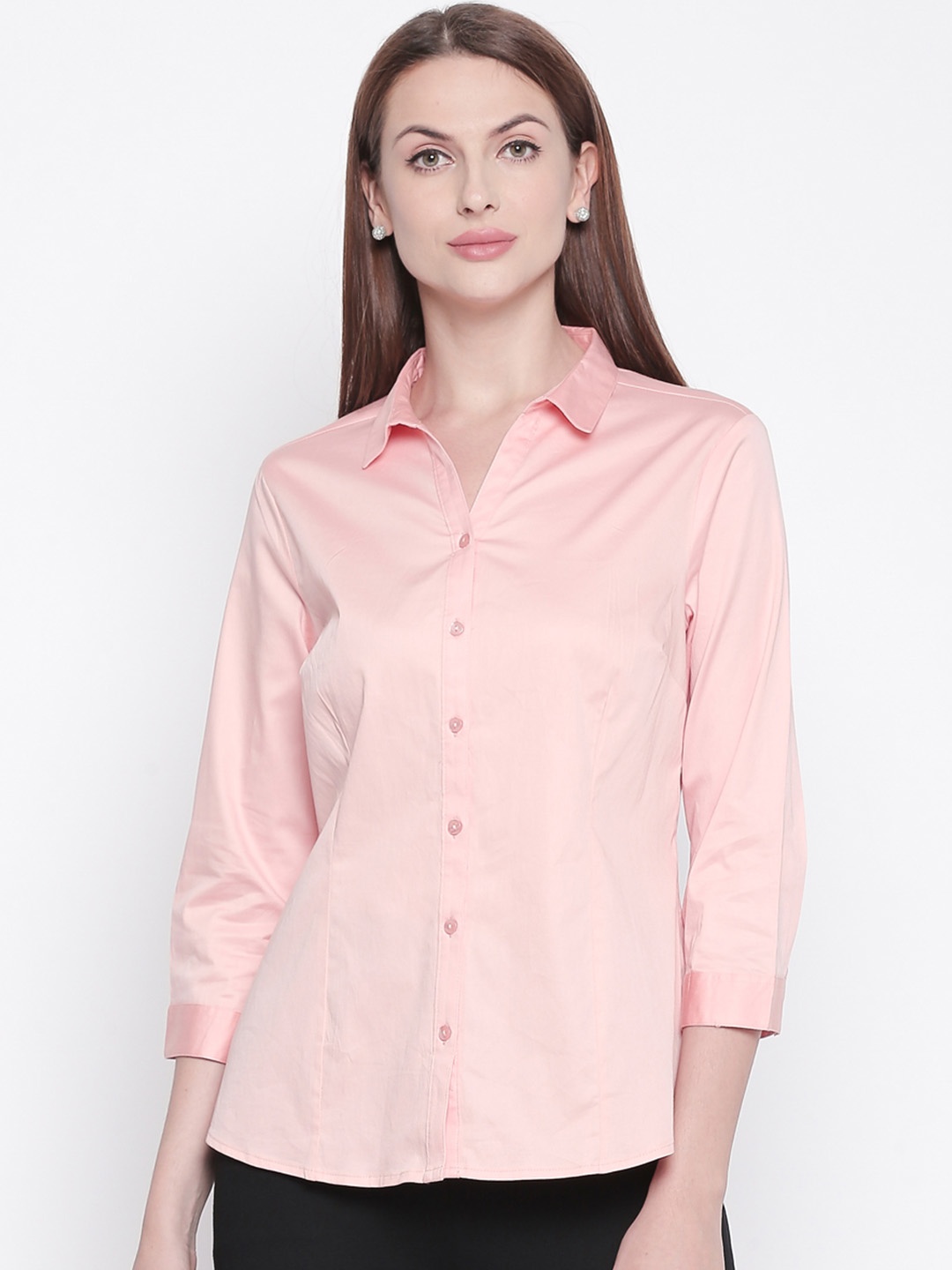 

Annabelle by Pantaloons Women Pink Regular Fit Solid Casual Shirt