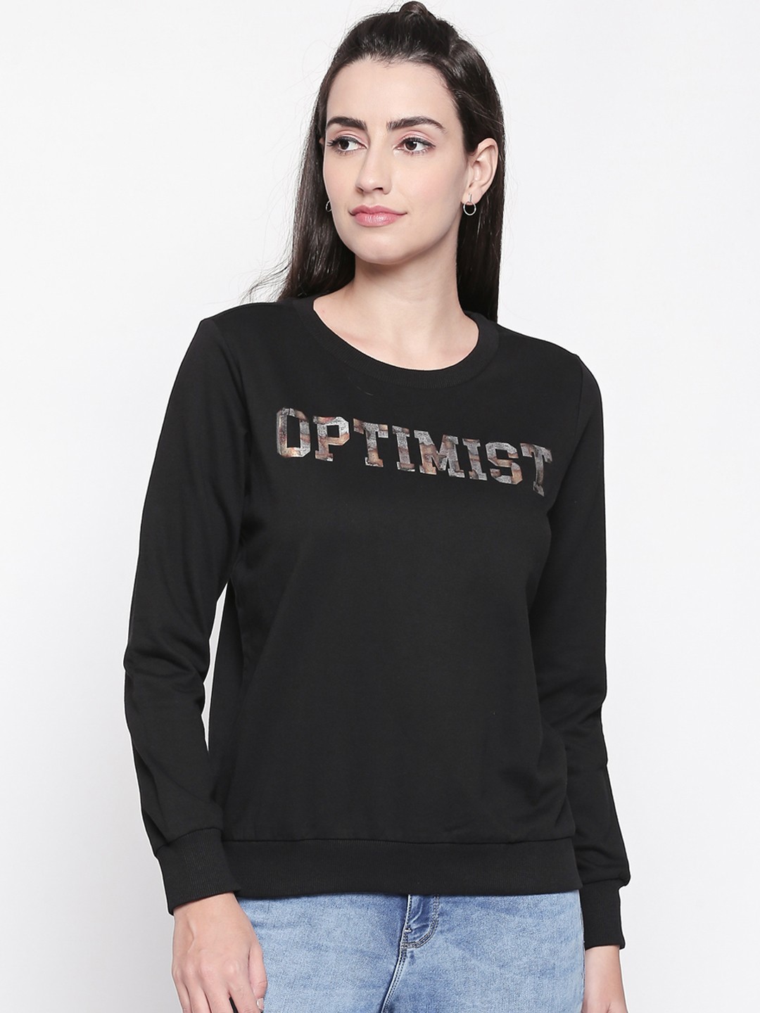 

Honey by Pantaloons Women Black Printed Sweatshirt