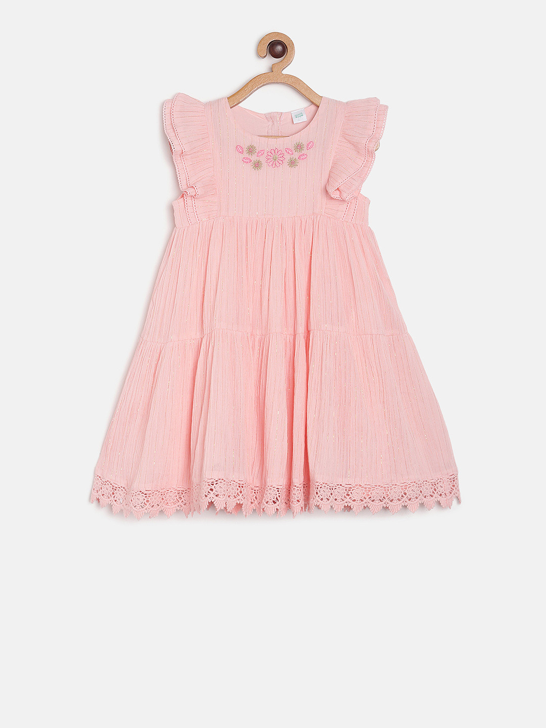 

MINI KLUB Infant Peach-Coloured Striped A-Line Dress