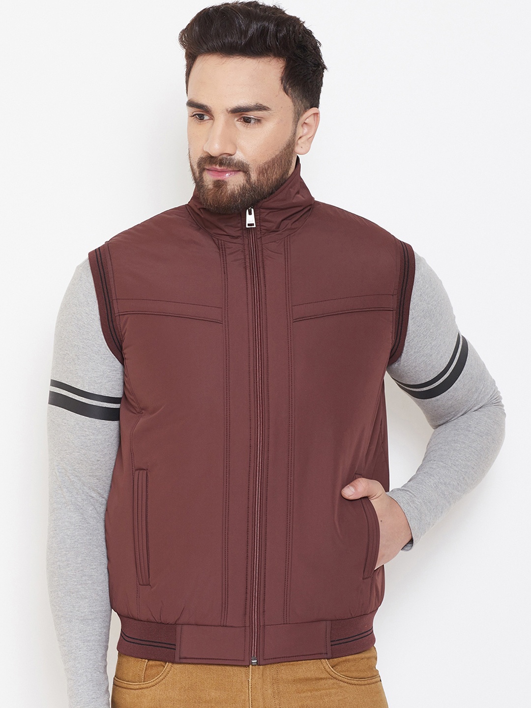 

Spirit Men Burgundy Solid Bomber