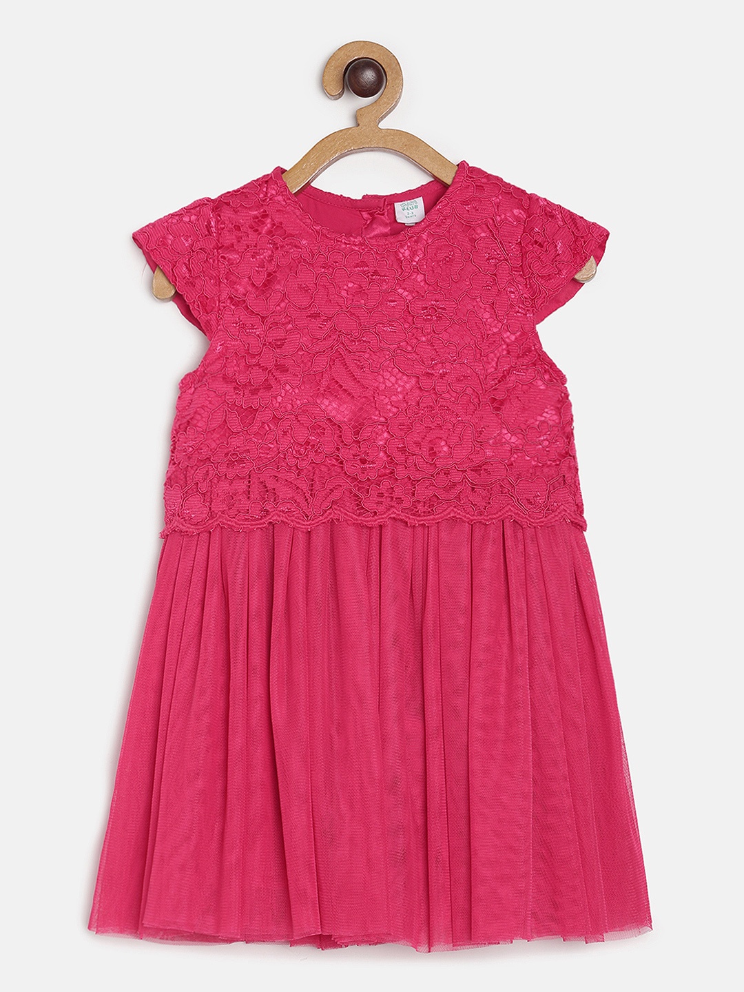 

MINI KLUB Infant Pink Self Design A-Line Dress