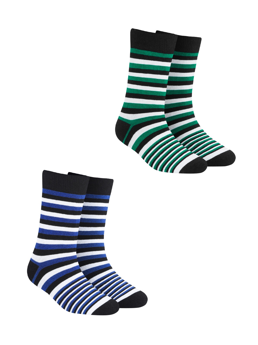 

Dynamocks Unisex Pack of 2 Striped Calf-Length Socks, Black