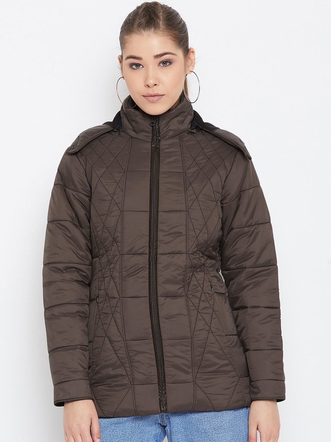

Spirit Women Coffee Brown Solid Puffer Jacket