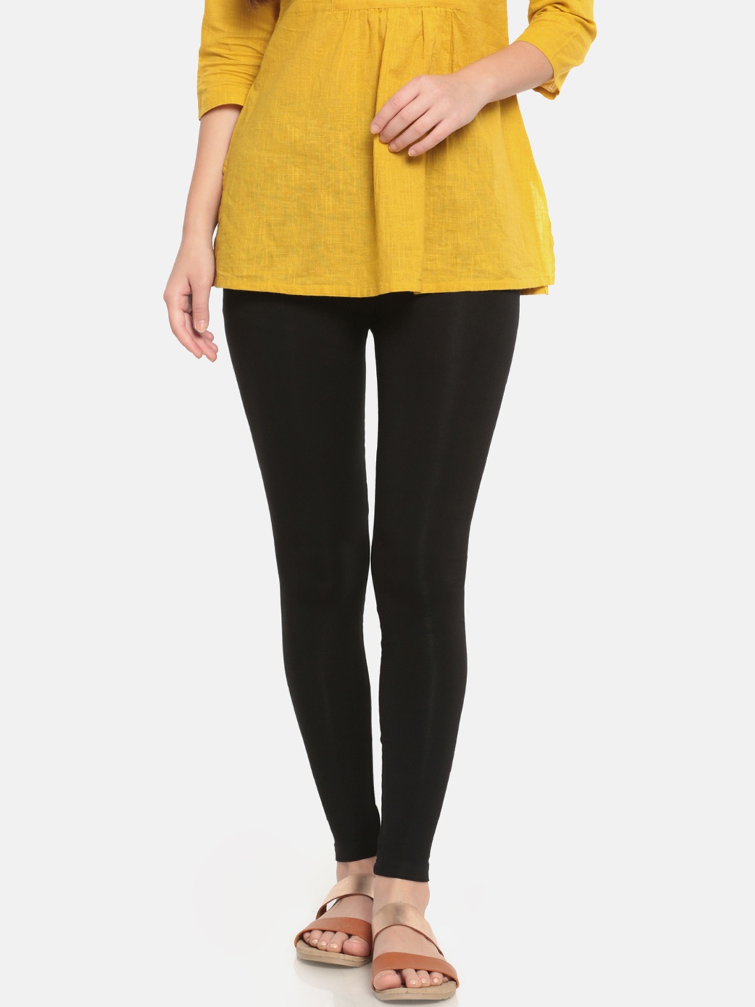 De Moza Women Black Solid Ankle-Length Leggings