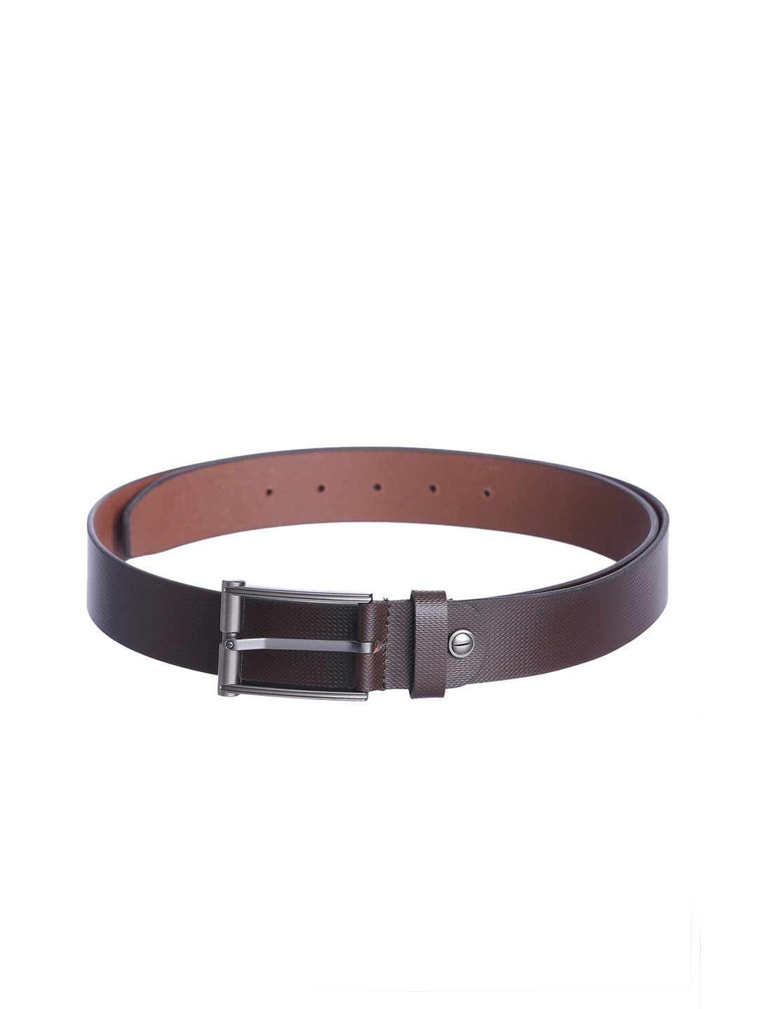 

Kara Men Brown Textured Leather Belt