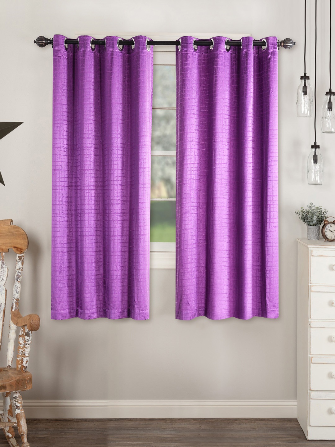 

Deco Window Purple Set of 2 Curtains