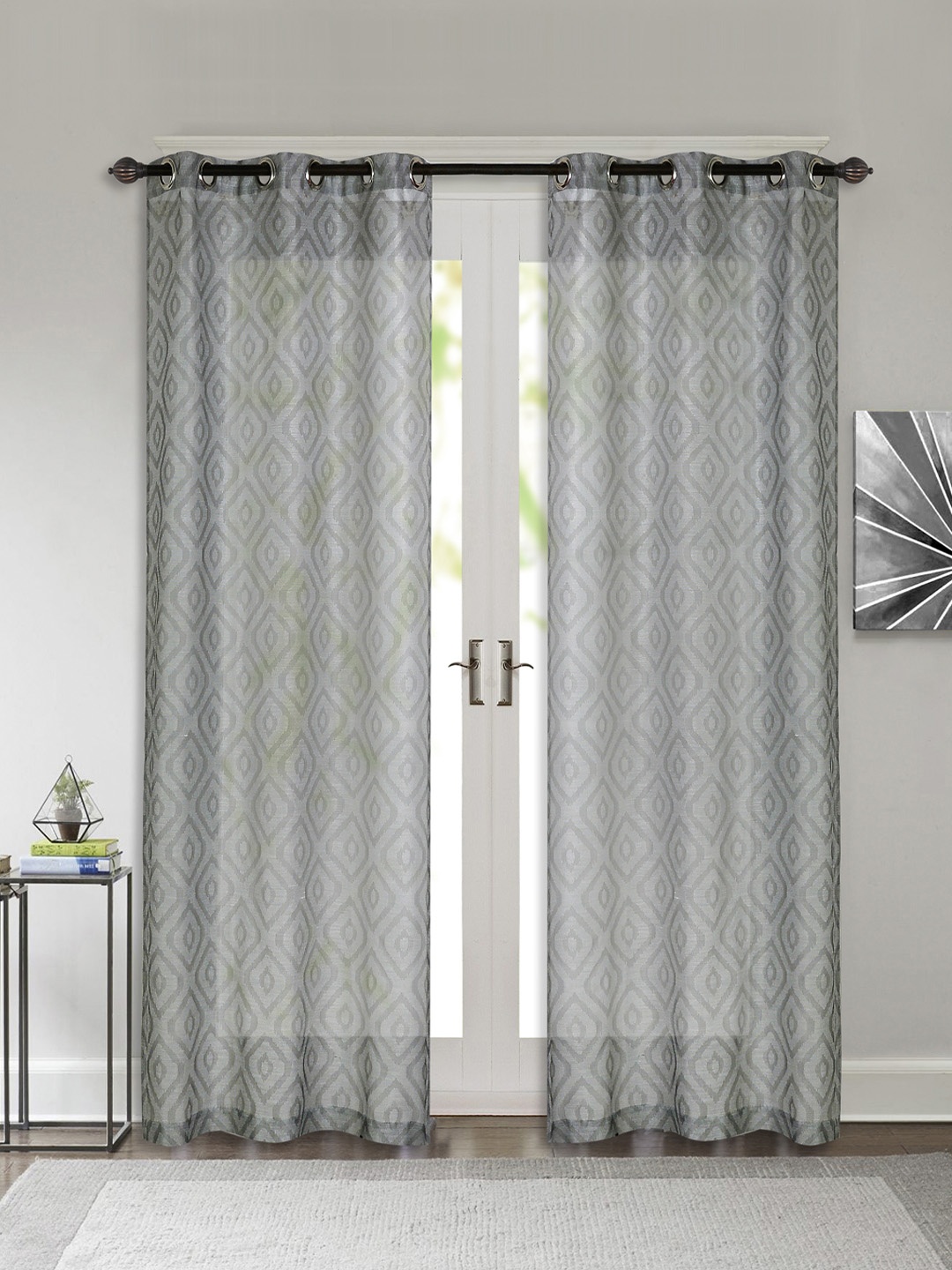 

Deco Window Grey Set of 2 Sheer Door Curtains
